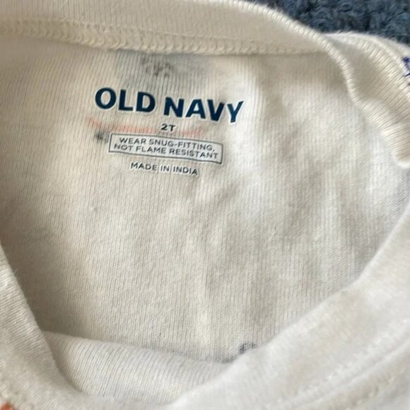 Kids Monster Print Pajamas - White andBlue 2T - Picture 3 of 4